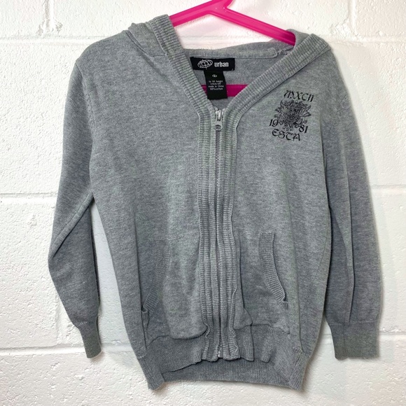 Urban Gray Zip Up Sweater Hoodie Size SMALL - Picture 1 of 7